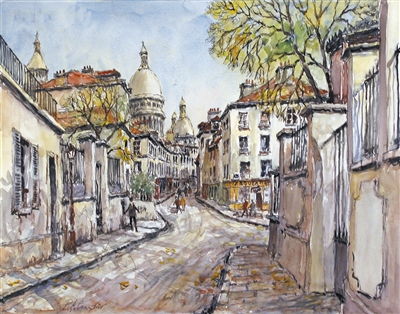 Montmartre -Le Carrefour Vorvi by Pierre Eugene Cambier