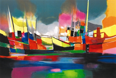 Chalutiers au Large by Marcel Mouly