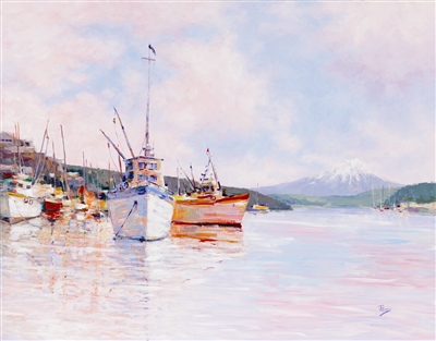 Boats in Todos Los Santos Lake by Alex Perez