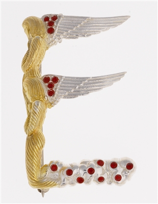 E The Letter Pendant/Brooch by (Romain de Tirtoff) Erte