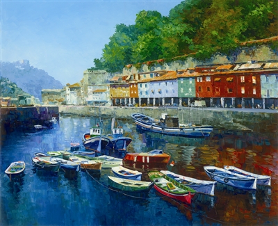 Placid Boats by the Canal by Alex Pauker