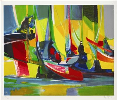 Barques dans le Marais by Marcel Mouly