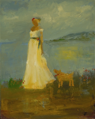 Yellow Dress and Dog #2 by Holland Berkley