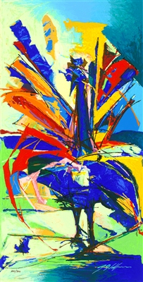 Blue Peacock by Yuval Wolfson