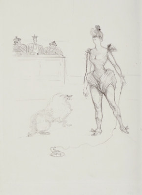 La dompteuse devant le tribunal(The Tamer in Court) by Henri de Toulouse-Lautrec