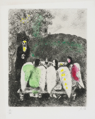 Abraham et les Trois Anges(Abraham and the Three Angels) by Marc Chagall