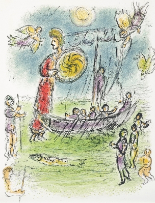 Athéna guide le bateau de Téle by Marc Chagall