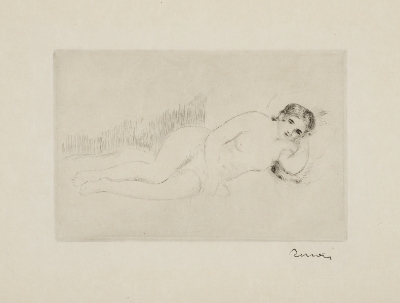 Femme nue couchée (tournée à droite) by Pierre-Auguste Renoir