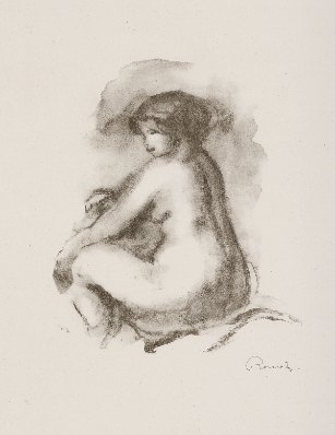Étude de femme nue, assisefrom "Douze lithographies originales de Pierre-Auguste Renoir" by Pierre-Auguste Renoir