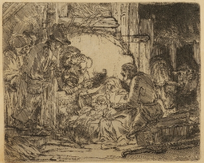Adoration of the Shepherds by Rembrandt Van Rijn