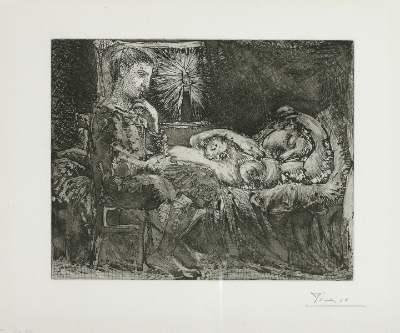 Garçon et dormeuse à la chandellefrom "La Suite Vollard" by Pablo Picasso