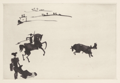 Citando al Toro con el RejónFrom 'La Tauromaquia' by Pablo Picasso