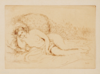 Femme couchée, tournée à gauche by Pierre-Auguste Renoir