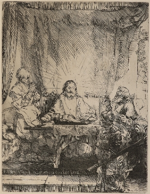 Christ at Emmaus: The Larger Plate by Rembrandt Van Rijn
