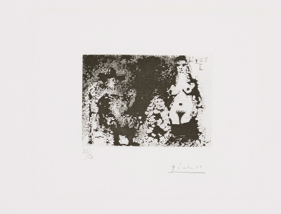 Homme à la pipe assis, Maja et Célestine347 Series: No. 210 by Pablo Picasso