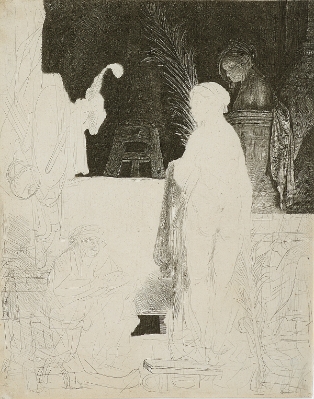 Artist Drawing from a Model by Rembrandt Van Rijn