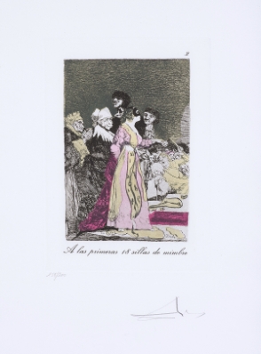 A las primeras 18 sillas de mimbrefrom 'Les Caprices de Goya de Dali' by Salvador Dali