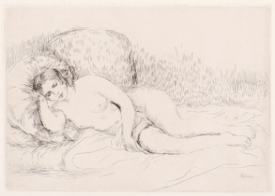 Femme couchée, tournée à gauce by Pierre-Auguste Renoir