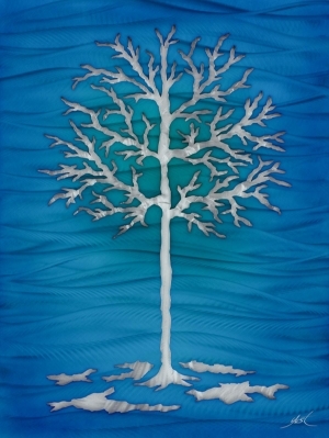 Blue Metallic Treescape by Nicholas Yust