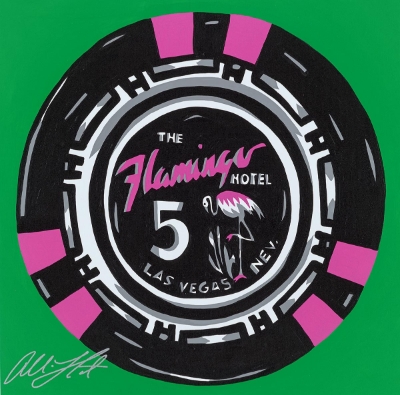 Flamingo Poker Chip II by Allison Lefcort
