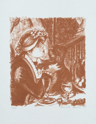 Aline et son chien by Alexandre Renoir