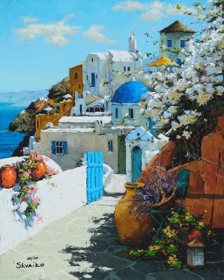 Bloom in Santorini by Viktor Shvaiko