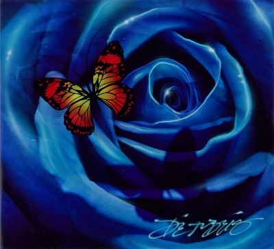 Fluttering petals blue by Chris DeRubeis