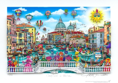 Carnival in Venice by Charles Fazzino