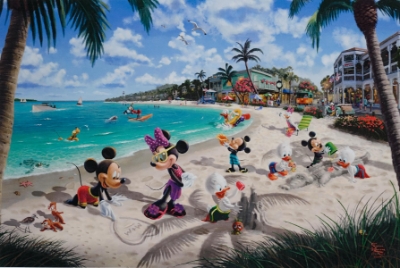 Mickey and Minnie in Florida by Thomas Kinkade Studios