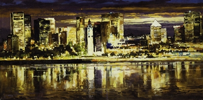 Skyline Montreal Nocturno by Eugenio