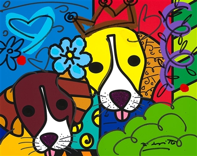 Best Friends Blue III by Romero Britto