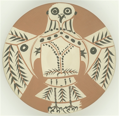 Hibou Blanc sur Fond Rouge by Pablo Picasso