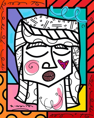 American Girl Aqua VII by Romero Britto