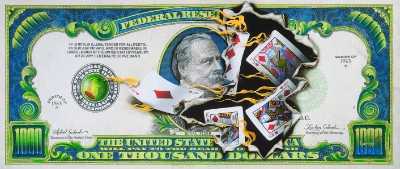 $1000 Bill Royal Flush by Michael Godard
