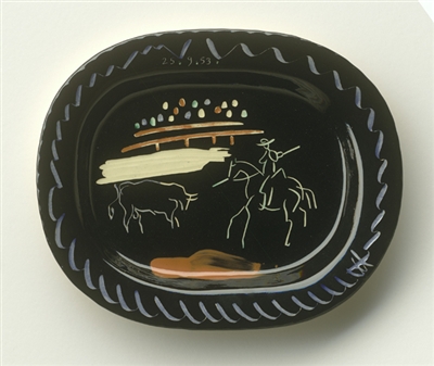 Corrida sur Fond Noir (AR. 198 by Pablo Picasso