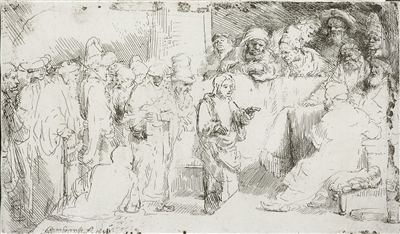 Christ Disputing with the Doctors: A Sketch by Rembrandt Van Rijn