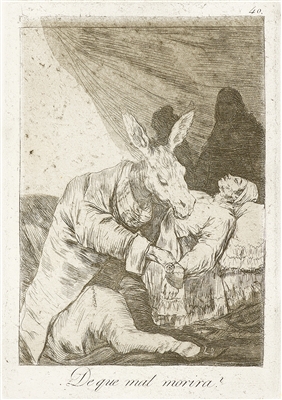 De que Mal Morira?(Of what Ill will He Die?)Plate 40 from "Los Caprichos" by Francisco Goya