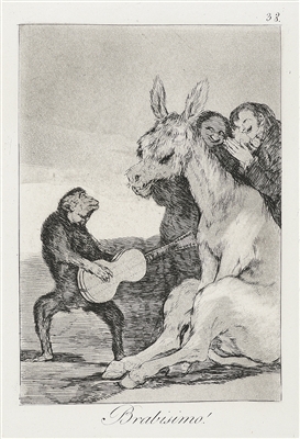 Brabisimo!(Bravo!)Plate 38 from "Los Caprichos" by Francisco Goya