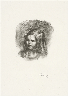 Claude Renoir, tournée à gauche from "Douze Lithographies Originales de Pierre-Auguste Renoir" by Pierre-Auguste Renoir