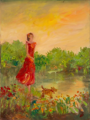 Summer Walk with Dog (Trade Unavailable) by Holland Berkley