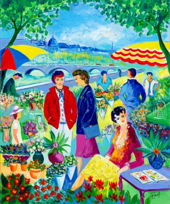 Fleuriste sur les Quais (Trade Unavailable) by Jean-Claude Picot