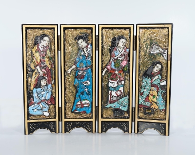 Kabuki Screen/Gold Series II (Trade Unavailable) by Leslie Lew