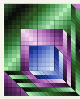 Xonau II Diptych - Left Panel (Trade Unavailable) by Victor Vasarely