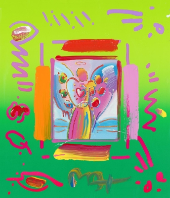 Angel w/ Heart Collage, Ver II (Trade Unavailable) by Peter Max