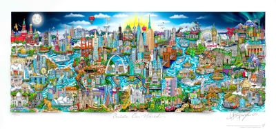Cruisin Our World (Trade Unavailable) by Charles Fazzino
