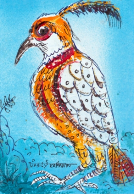 Bird on Blue by Vasily Kafanov