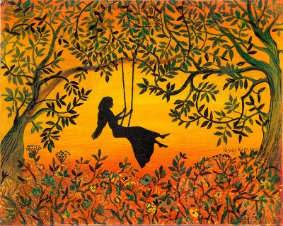 A Girl on the Swing by Vasily Kafanov