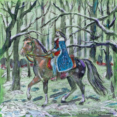 A Royal Ride Under the Moon by Vasily Kafanov