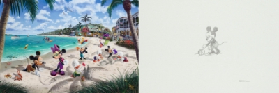 Mickey and Minnie in Florida by Thomas Kinkade Studios