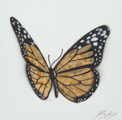 Flamed Gold Foil Monarch by Kelly (RISK) Graval